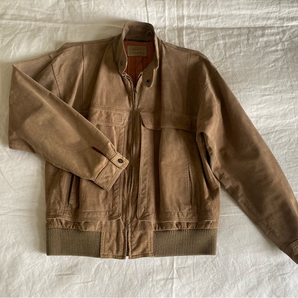 Vintage 90s Authentic Suede Jacket Mens Size 38 - Picture 2 of 10